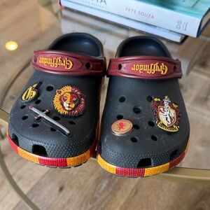 CROCS Kids Sandals - Black and Red with Gryffindor Theme